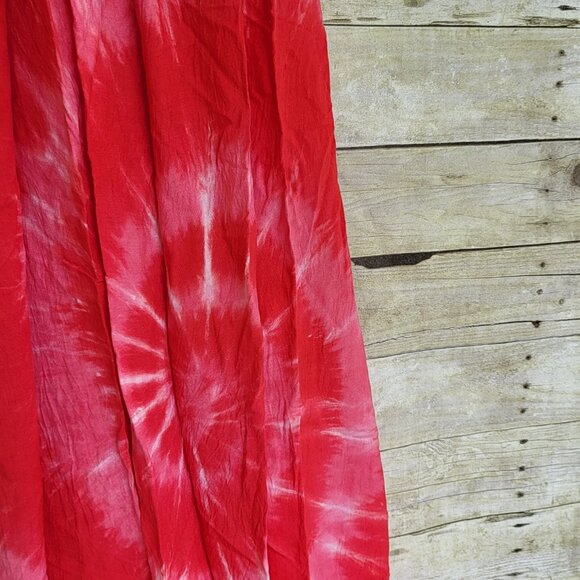 Rasta Pasta Red & White Tie Dye Dress - Free Size - Picture 3 of 6